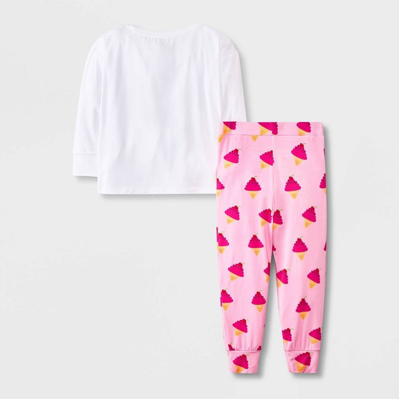 Toddler Girls&#39; Elle Olivia Ice Cream Pajama Set - Pink, 2 of 15