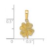 Black Bow Jewelry 14k Yellow Gold Textured Four Leaf Clover Pendant, 10mm (3/8 inch) - 3 of 4