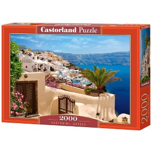 2000 Piece Jigsaw Puzzle, Santorini, Greece, Aegean Sea, Touristic place, Travel jigsaw puzzles, Mediterranean, Castorland C-200672-2 - 1 of 4