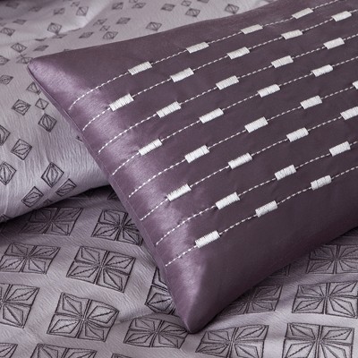 King Purple Reversible Embroidered 7-Piece Bedspread Set