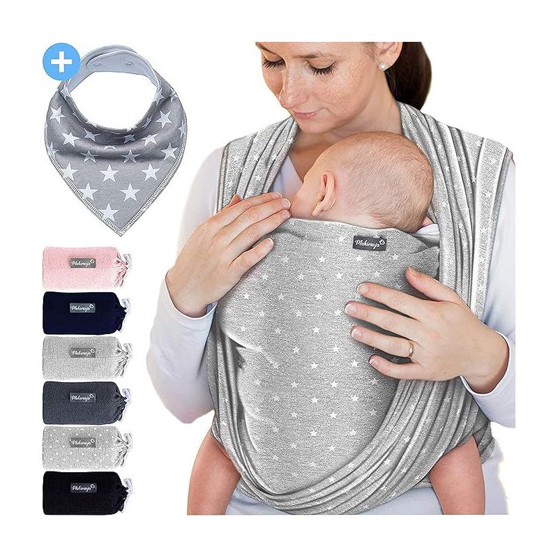 smartpeas Baby Wrap Carrier for Newborns and Babies, Gray, 1 of 2