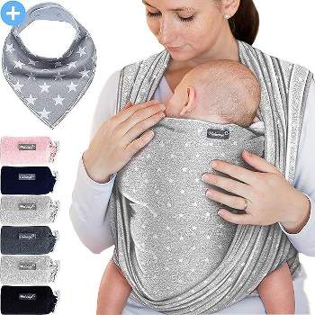 smartpeas Baby Wrap Carrier for Newborns and Babies, Gray