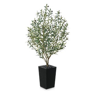 DR.Planzen 72" Artificial Olive Tree - 6FT UV Resistant Fake Plant with 15.7" Tall Planter Planter for Indoor House Plants & Tall Floor Decor - 1 of 4