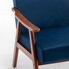 MAYEERTY Mid-Century Modern Chair Solid Wood Frame Accent Chair Extra-Thick Backrest Wingback Lounge Indoor Living Room Bedroom Reading Room - 4 of 4