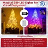 Resenkos 6-Ft Pre-Lit Hinged Artificial Christmas Tree with 11 Modes - White - 2 of 4