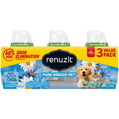 Renuzit Tough on Pet Odors Gel Air Freshener - Pure Breeze - 7oz/3ct