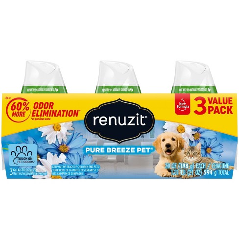 Renuzit Tough on Pet Odors Gel Air Freshener - Pure Breeze - 7oz/3ct - image 1 of 4