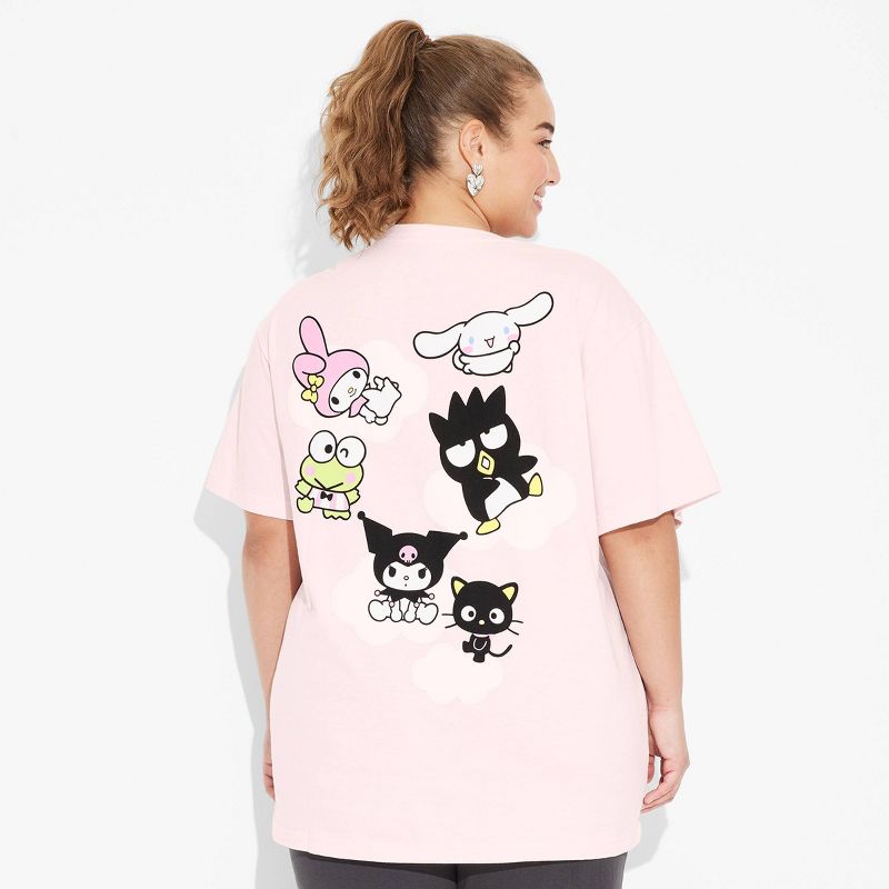 Women's Sanrio Positivity Oversized Short Sleeve Graphic T-Shirt - Pink, 2 of 5