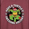 Women's - Teenage Mutant Ninja Turtles - Have A Turtley Awesome Holiday Lightweight French Terry Wide Neck Long Sleeve Shirt - 2 of 4