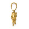 Black Bow Jewelry 14k Yellow Gold 3D Satin Elephant Profile Pendant - 2 of 4