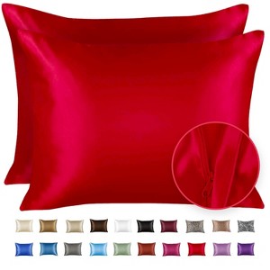 ShopBedding Satin Pillowcase with Zipper, for Hair and Skin Care, Feels Soft and Cool Like a Silk Pillowcase, Satin Pillow Cases 2 Pack - Blissford - 1 of 1