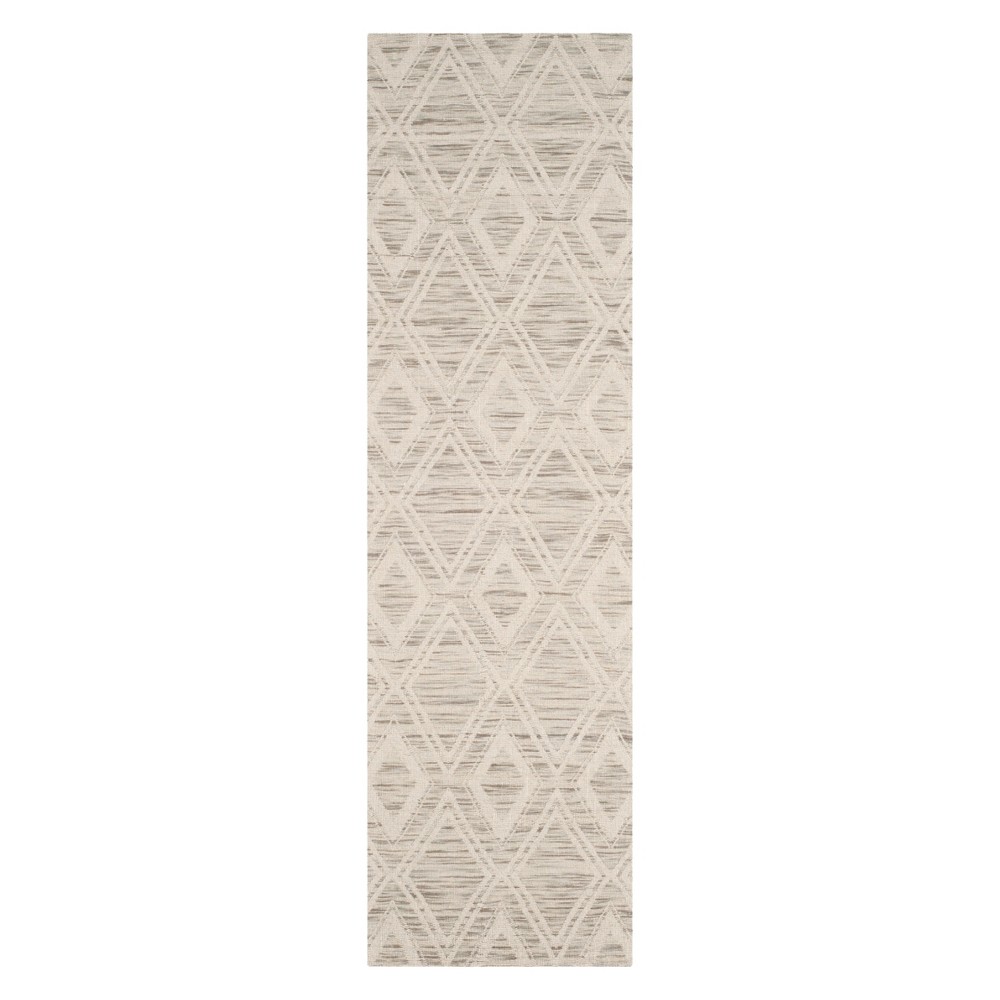 2'3inx8' Runner Geometric Light Brown/Ivory - Safavieh