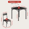 Dining Table Set for 2, Kitchen Table with 2 Upholstered Chairs, Wood Square Dining Table and Chairs Set for Small Space, Apartment, Dinner - 3 of 4