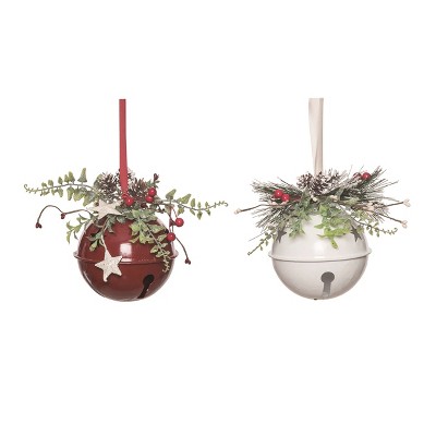Transpac Metal Ornamental Bell Decor Set of 2 Christmas Home Decorations