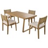 Nestfair 5pc Acacia Wood Patio Outdoor Dining Set with Cushion Beige - 2 of 4