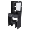 TOBILI Vanity Table with Mirror & Adjustable LED Lights,Power Outlet,Compact Dressing Desk for Small Bedrooms - 4 of 4