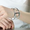 Guili Sterling Silver Sleek Modern White Gold Plated Cuff Bracelet, Minimalist and Timeless for Formal, Casual, or Office Ensembles - 3 of 3