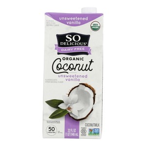 So Delicious Coconut Milk Beverage - Unsweetened Vanilla - Case of 12 - 32 fl oz - 1 of 2