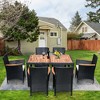 ELJGET 5-7 Pieces Outdoor Patio Dining Set, Patio Wicker Furniture Dining Set with 6 Chairs for Yard, Garden, Porch and Poolside, Black - 4 of 4