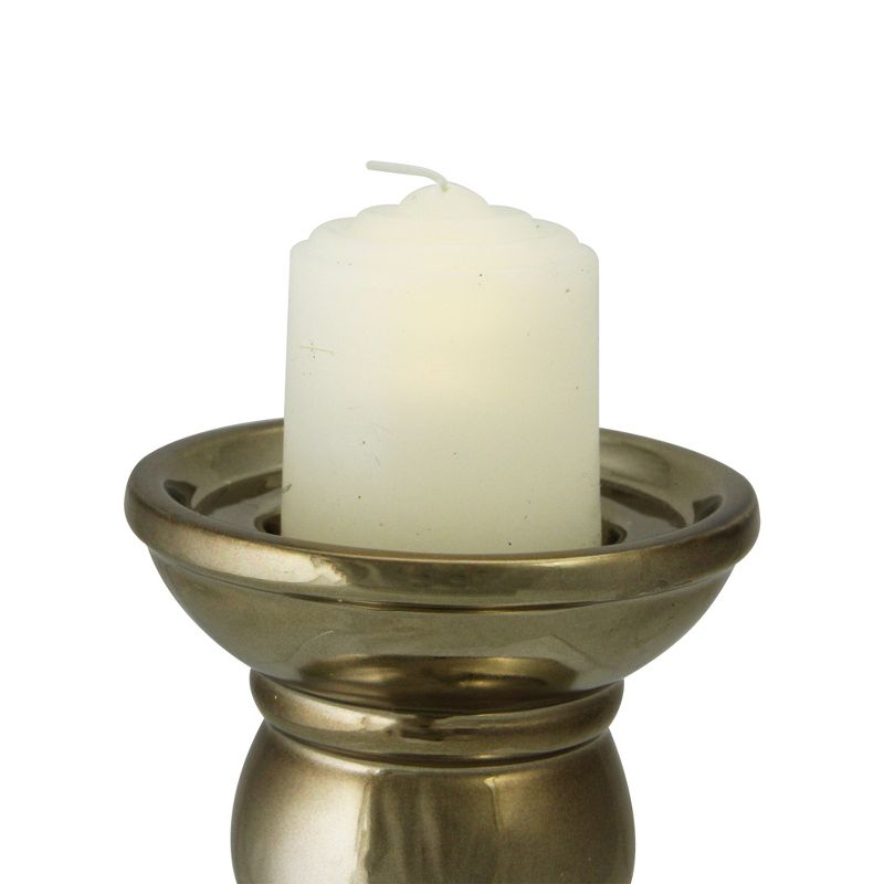 Northlight 4" Shiny Ceramic Candle Holder - Gold, 2 of 4
