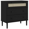 vidaXL Drawer Cabinet SENJA Rattan Look Black 31.5 in.x15.7 in.x31.5 in. Solid Wood Pine - 2 of 4