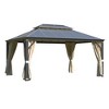 EROMMY 12'x16' Hardtop Gazebo, Permanent Outdoor Aluminum Patio Gazebo with Aluminum Composite Double Roof for Patio Lawn and Garden - 3 of 4