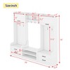 TiramisuBest Modern Hall Tree with Metal Hooks & Storage, Multi-Functional Entryway Coat Rack with Shoe Cubbies, White, Pre-Sale Date: December 18th - 3 of 4
