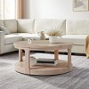 Modern 40" Round Coffee Table with Concealed Wheels, 2-Tier Center Table for Living Room, Office, or Apartment - Panipeachy - 3 of 4