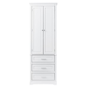 TiramisuBest Tall Storage Cabinet with Three Drawers for Bathroom/Office, Black - 1 of 4