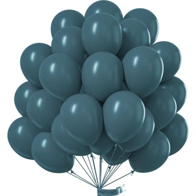 PartyWoo Balloons Slate Blue Dusty Petrol 12 Inch 50 pcs