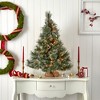 Nearly Natural 3-ft Christmas Tree with Clear Lights, Frosted Tips, Pinecones & Burlap Bag - 3 of 3