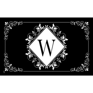 Briarwood Lane Everyday Doormat 30x18 Indoor Outdoor Black and White Monogram W Doormat - 1 of 4