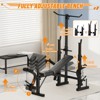 Carbon Steel Weight Bench with Squat Rack, Adjustable Bench Press Set with Leg Extensions & Preacher Curl, Foldable Home Gym Fitness Equipment, Black - 4 of 4