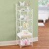 Collections Etc White 5 Tier Storage Shelf with Scrolling Design 14.5 X 12 X 49 - 2 of 2