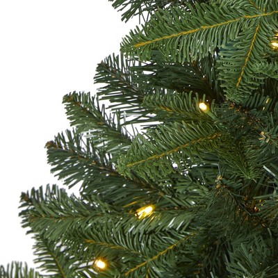 4ft Green Pre-Lit LED Grand Teton Spruce Flat Back Artificial Christmas Tree