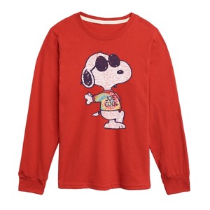 Boys' - Peanuts - Joe Cool Tie Dye Long Sleeve Graphic T-Shirt - 1 of 4