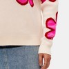 Knit & Lounge Women’s Crewneck Sweater Bold Floral Pattern Ribbed Trim Pullover Long Sleeve Soft Knit Casual Fit - 3 of 4