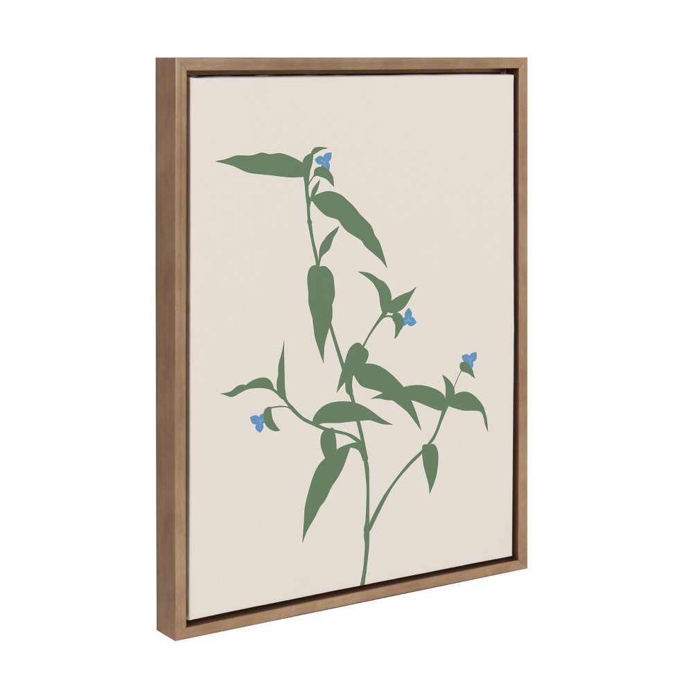 Photos - Wallpaper 18" x 24" Sylvie Illustrated Blue Wildflowers Framed Canvas by Creative Bu