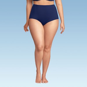 Lands' End Women's Chlorine Resistant Tummy Control Tugless High Waisted Bikini Swim Bottoms - 1 of 4
