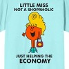Mr. Men And Little Miss Meme Little Miss Shopaholic Crew Neck Short Sleeve Celadon Women's T-shirt - 2 of 3