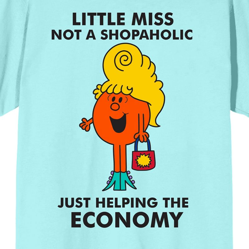 Mr. Men And Little Miss Meme Little Miss Shopaholic Crew Neck Short Sleeve Celadon Women's T-shirt, 2 of 4