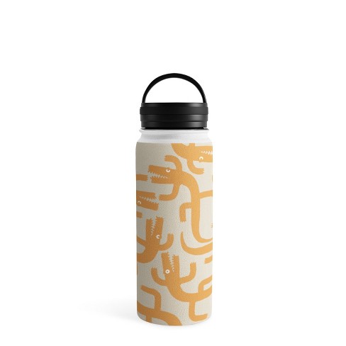 MSRYSTUDIO Retro Jungle Out 12 oz Water Bottle with Handle Lid - Society6