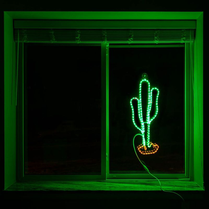 Novelty Lights 29" Green Cactus LED Rope Light Motif, 4 of 5