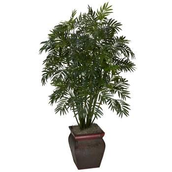 Nearly Natural 45-in Mini Bamboo Palm w/Decorative Vase