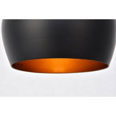 Nora Matte Black Aluminum and Brass Adjustable Pendant Light