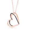 Bella Silver Sterling Silver, Rose Gold Plated, 3D Heart Necklace - Rainbow CZ - Rose - 16+2 Inch - 2 of 3
