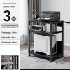 Computer Tower Stand，Large Printer Stand，Metal Holder Cart Under Desk with 360° Rotating Wheels, Mobile Printer Table for Home and Office - 2 of 4