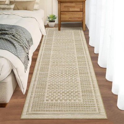 Washable Non-Slip Rugs - Hallway, Kitchen Runner - Stain Resistant Farmhouse Carpet for Bathroom, Bedroom
