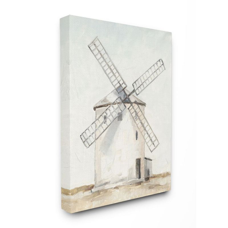 Stupell Industries Windmill Farm Landscape Neutral Blue Brown Painting, 1 of 7