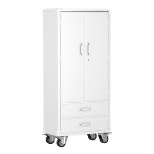 AOBABO 31.5 in. W x 72 in. H x 16.5 in. D Metal Rolling Garage Storage Cabinet with 2-Drawers,Assembly Required - 1 of 4